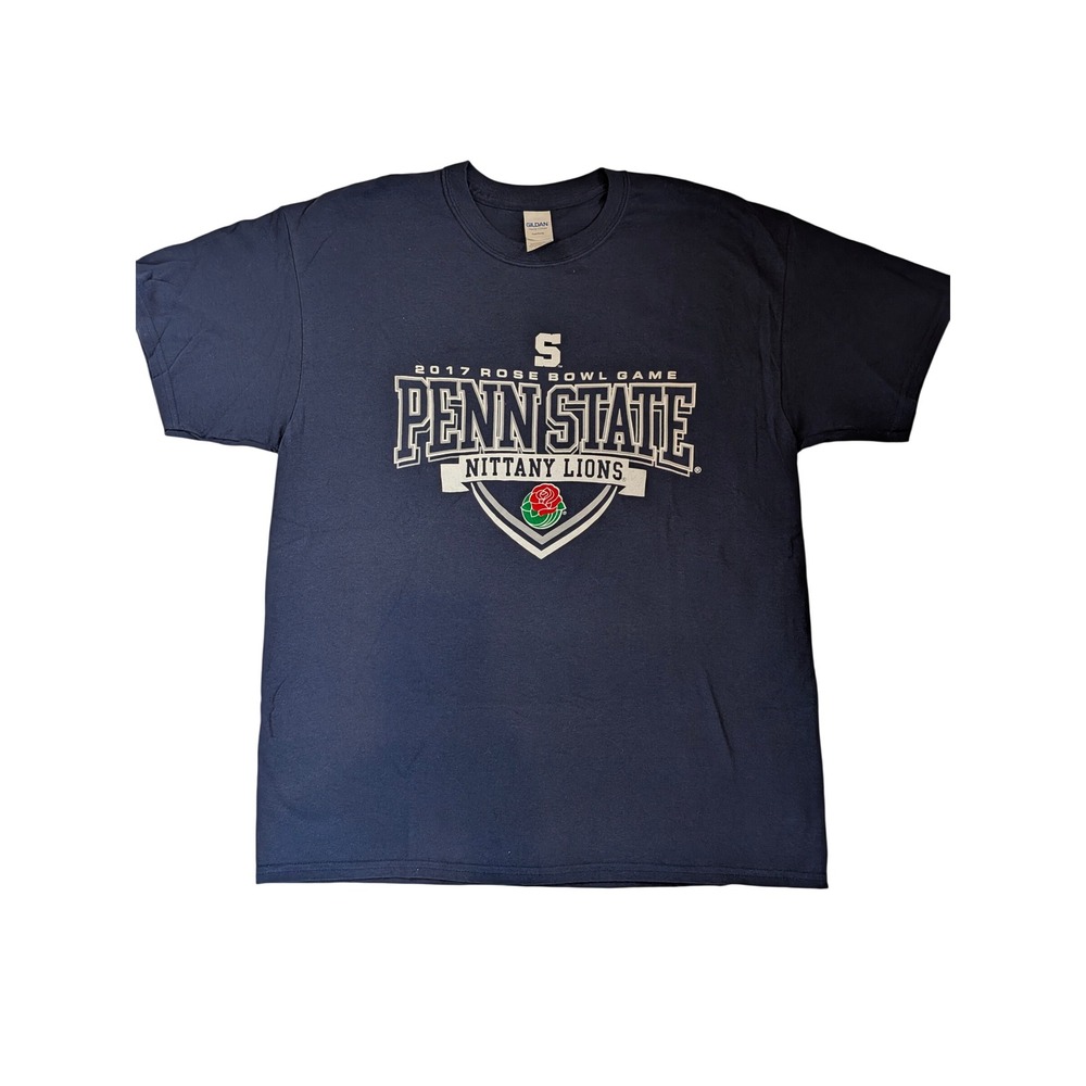 Penn State Nittany Lions 2017 Rose Bowl Game T-Shirt Navy Blue Mens Large Gildan